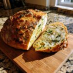 Basil and Garlic No Knead Bread