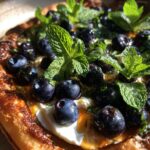 Blueberry Goat Cheese Flatbread with Mint and Honey