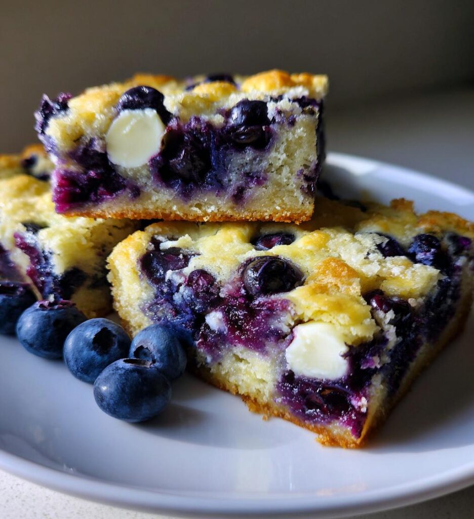 Blueberry White Chocolate Blondies