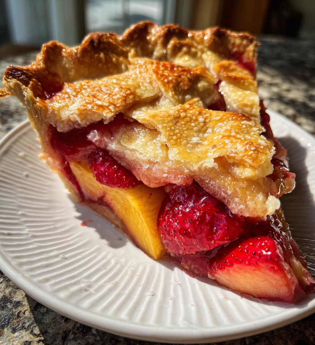 Brown Butter Strawberry Peach Pie
