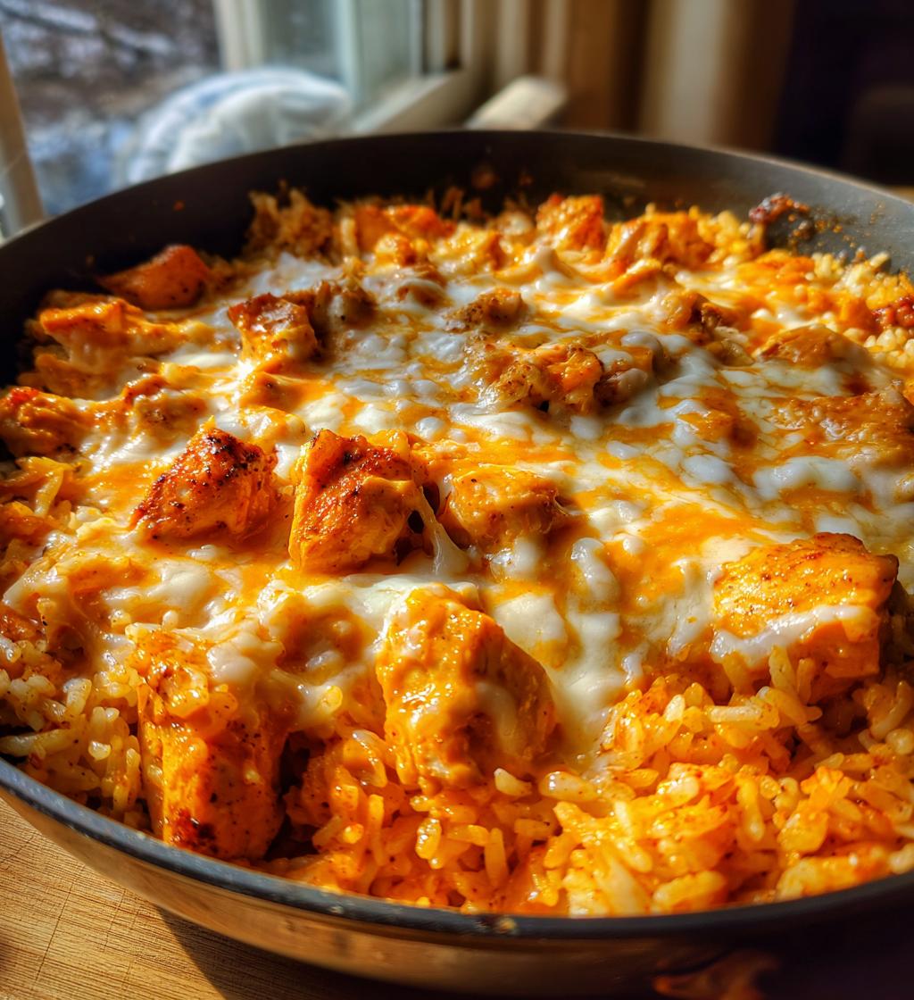 Buffalo Chicken and Rice Skillet