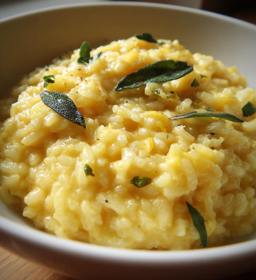 Cheddar Risotto with Fresh Sage