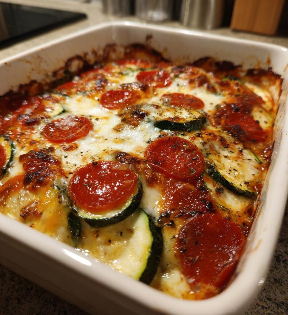 Cheesy Zucchini Pizza Casserole