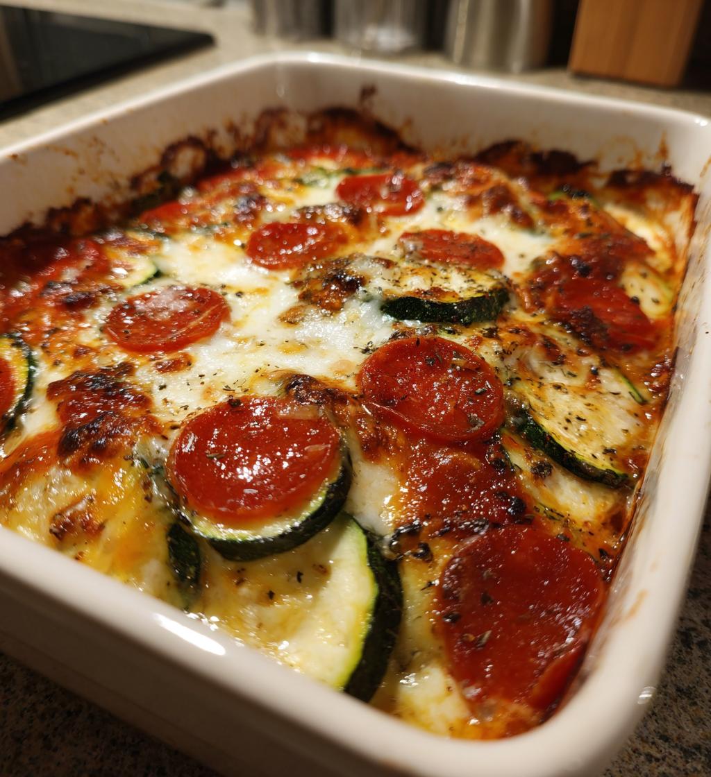 Cheesy Zucchini Pizza Casserole