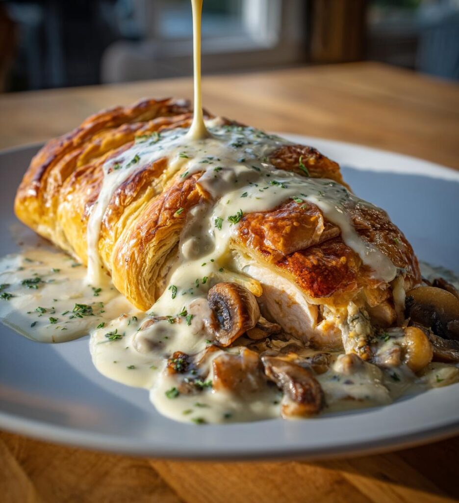 Chicken Wellington with Dijon Cream Sauce