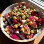 Chickpea Beet Feta Salad Lemon Garlic Vinaigrette