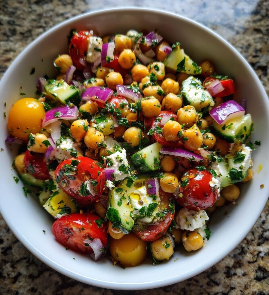 Chickpeas and Cottage Cheese Salad