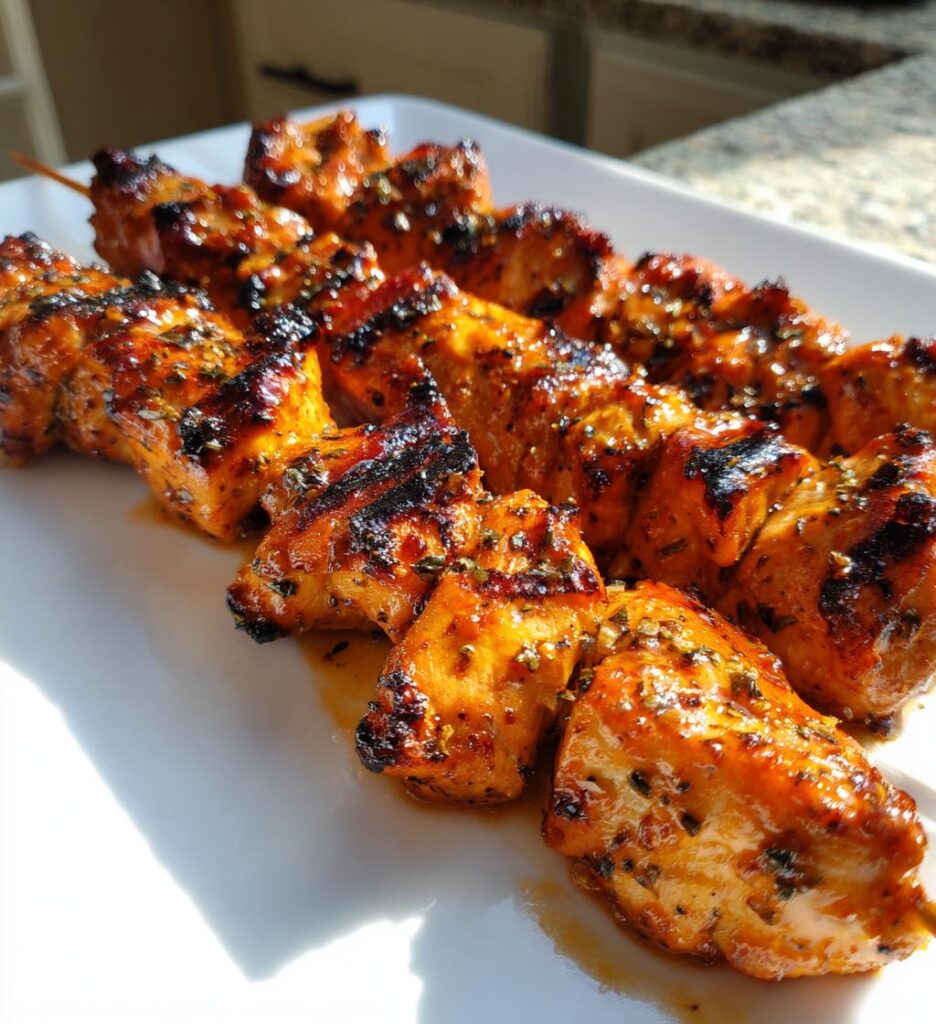 Chipotle Honey Chicken Skewers