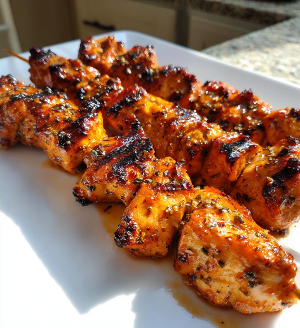Chipotle Honey Chicken Skewers