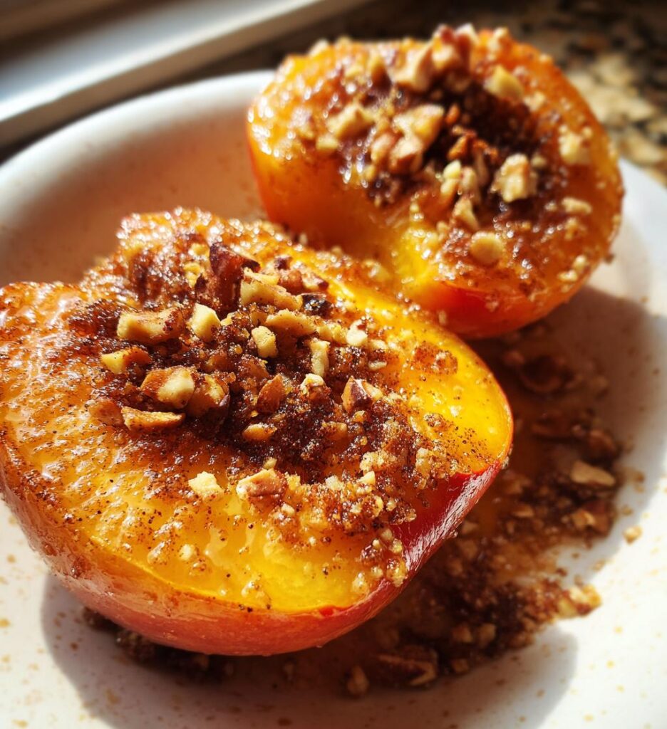 Cinnamon Sugar Baked Peaches