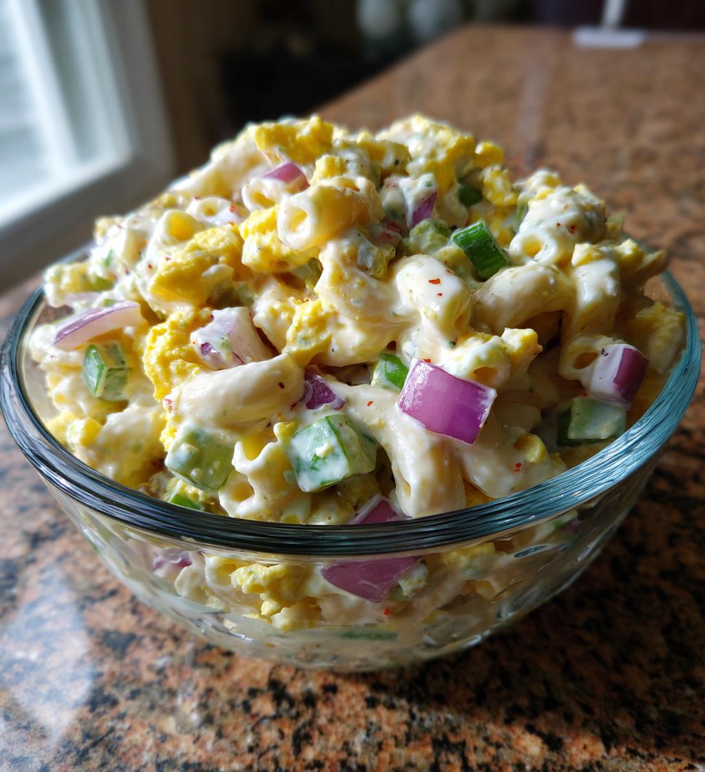 Creamy Deviled Egg Macaroni Salad Recipe