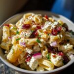 Creamy Feta Cranberry Rigatoni Salad Lemon Vinaigrette