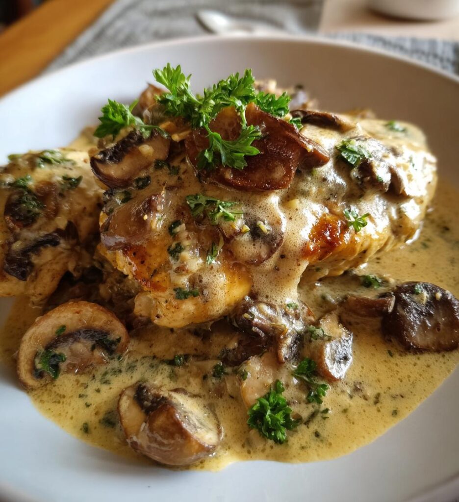 Creamy Mushroom Asiago Chicken