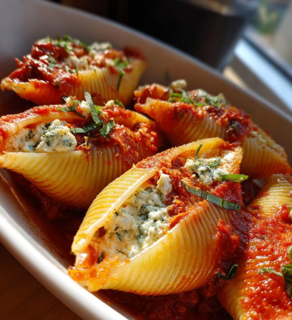 Creamy Sun-Dried Tomato Ricotta Stuffed Shells
