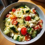 Cucumber Lemon Feta Cheese Couscous Salad