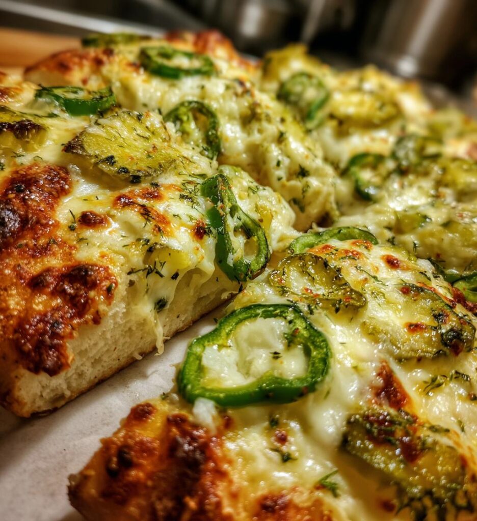 Dill Pickle and Garlic Pizza