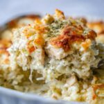 Dump and Bake Chicken Alfredo Rice Casserole