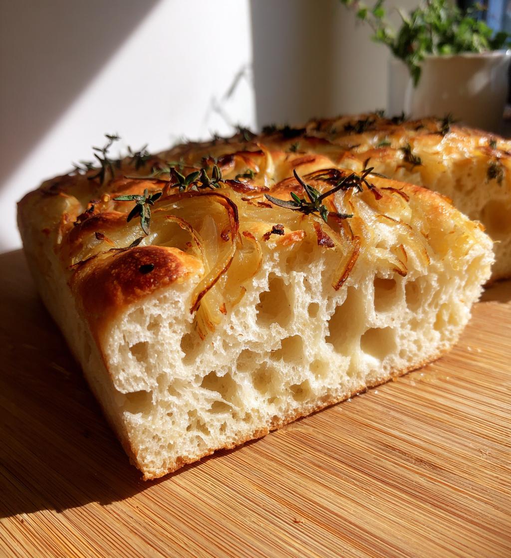 Fluffy Caramelized Onion Focaccia