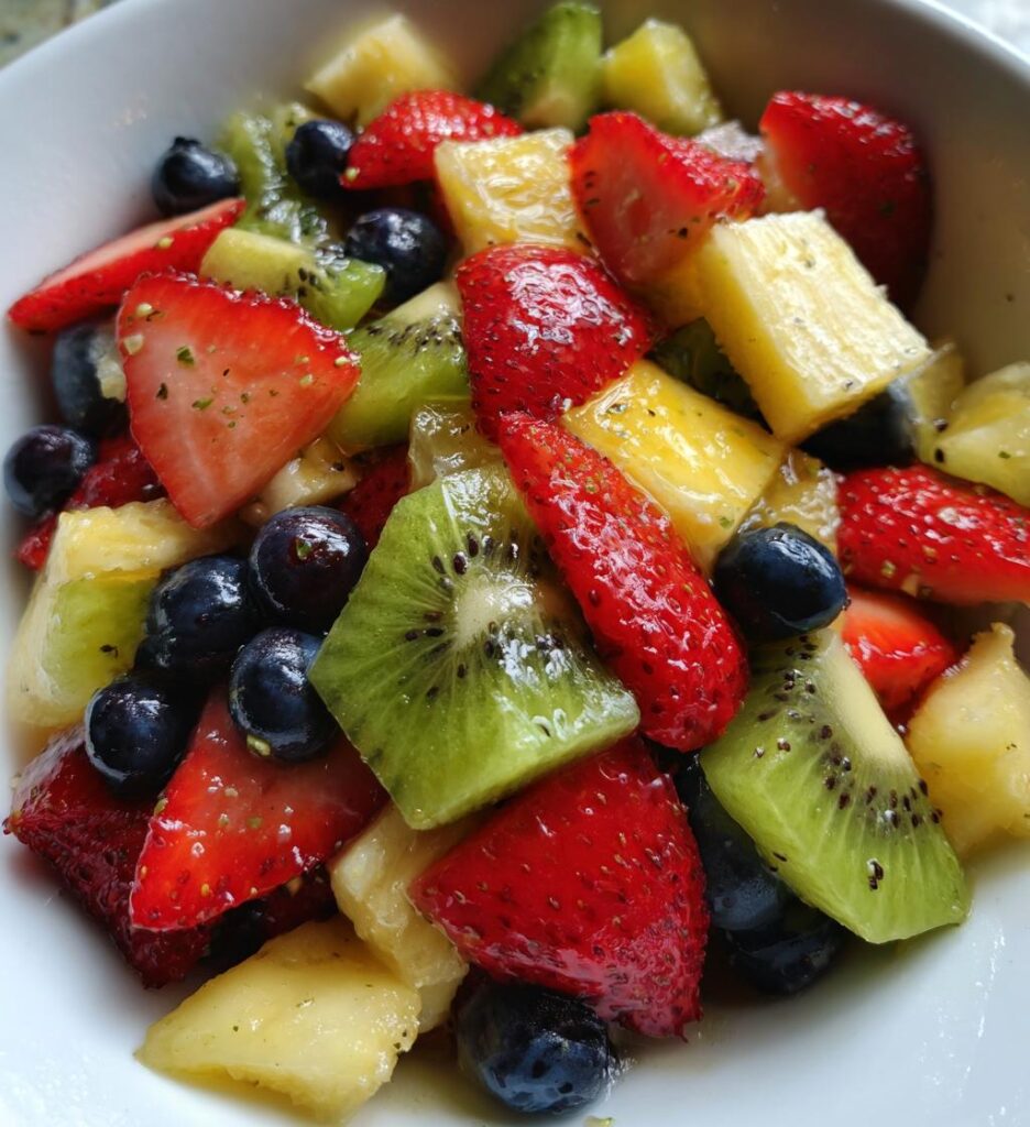 Fruit Salad with Honey Lime Dressing