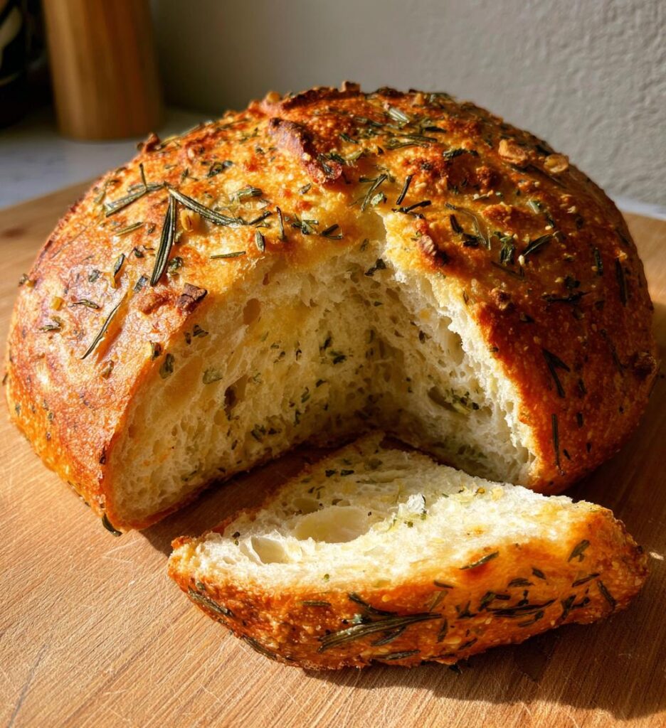 Garlic Herb Dutch Oven Bread