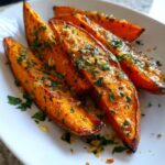 Garlic Parmesan Sweet Potato Wedges