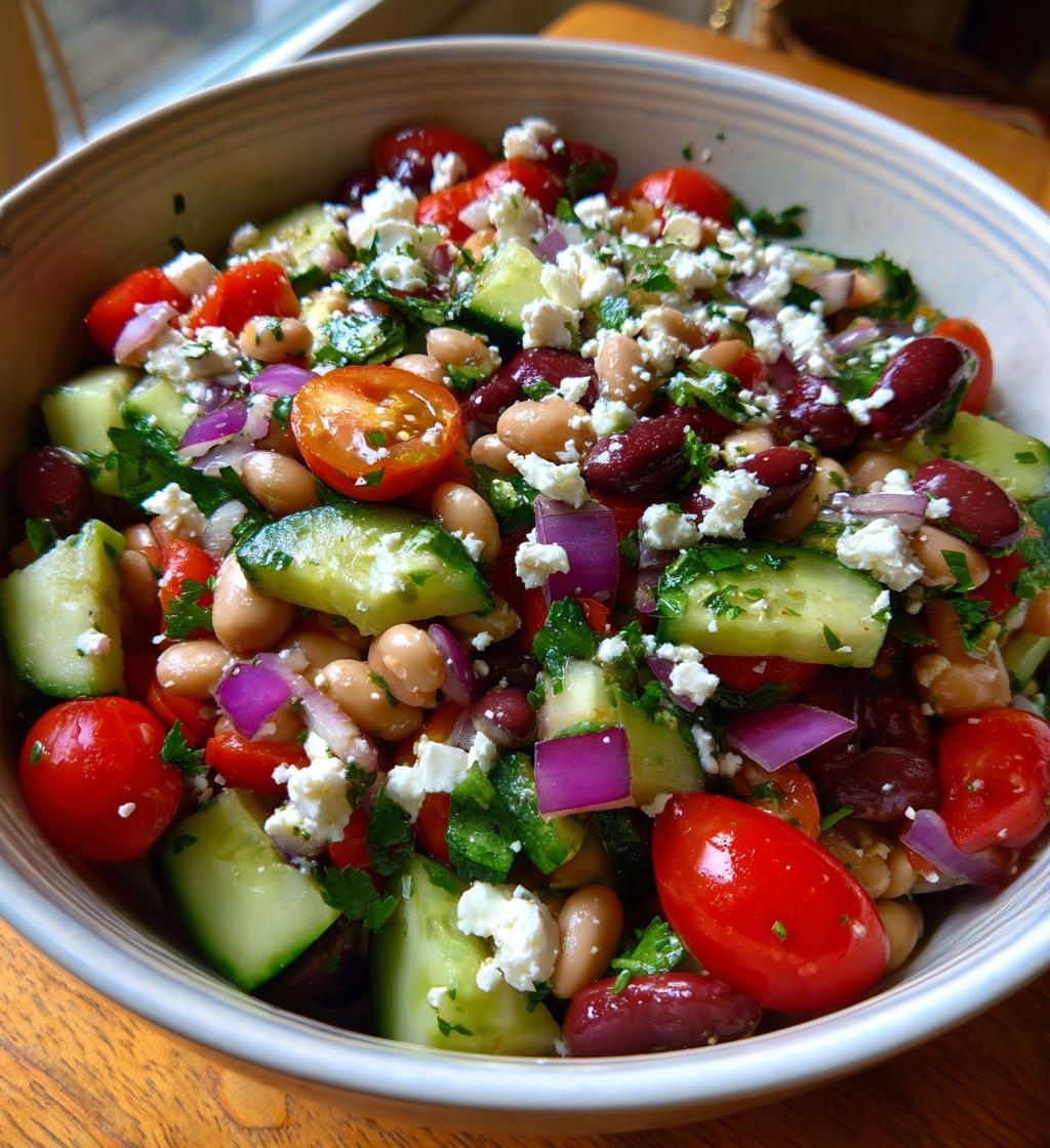 Greek Bean Salad with Lemon Infused Beans