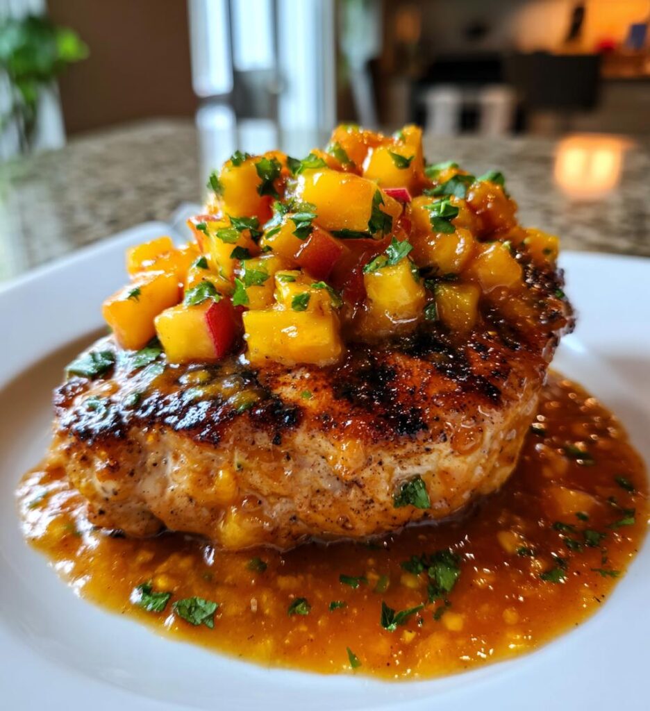 Grilled Chicken with Peach Chipotle Sauce