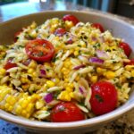 Grilled Corn Orzo Salad with Scallion Dill Dressing