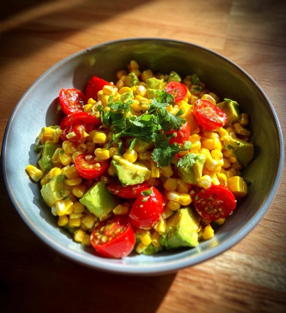 Grilled Corn Salad with Avocado