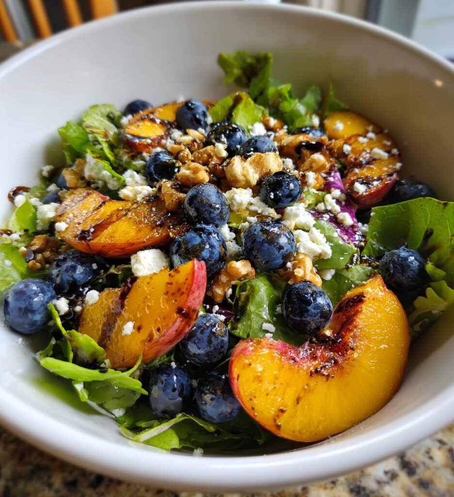 Grilled Peach Blueberry Salad