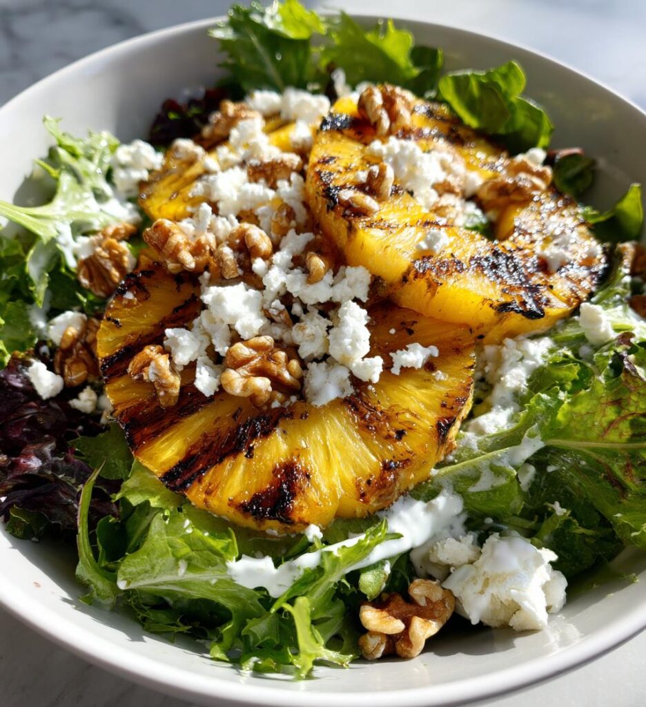 Grilled Pineapple Salad with Creamy Citrus Dressing