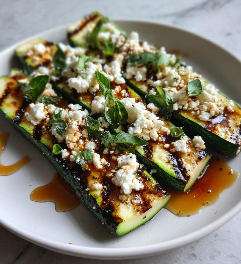 Grilled Zucchini with Goat Cheese Basil and Honey