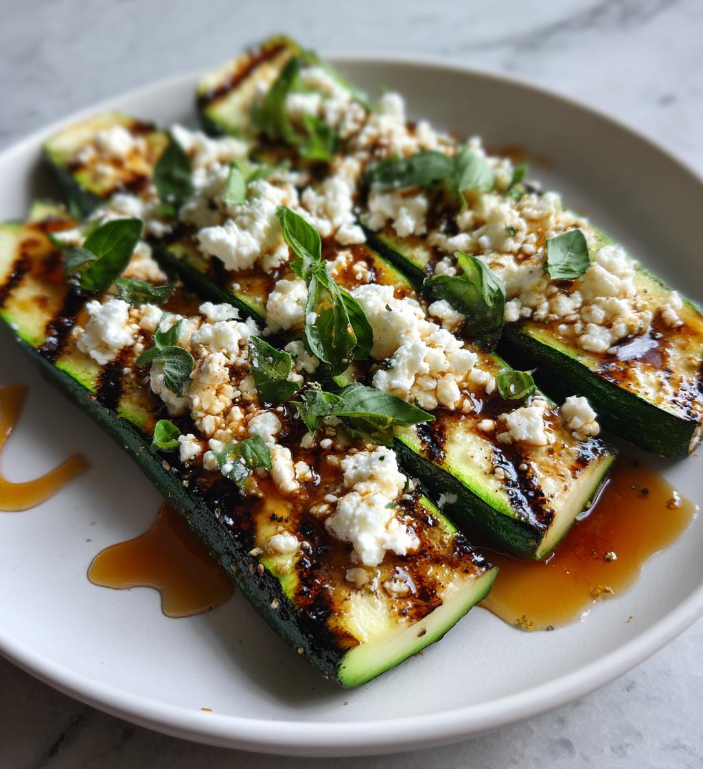 Grilled Zucchini with Goat Cheese Basil and Honey