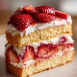 Heavenly Strawberry Custard Cake