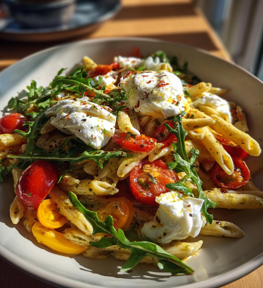 Lemon Burrata Pasta Salad