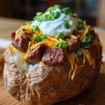 Loaded Baked Potato with Steak Bites