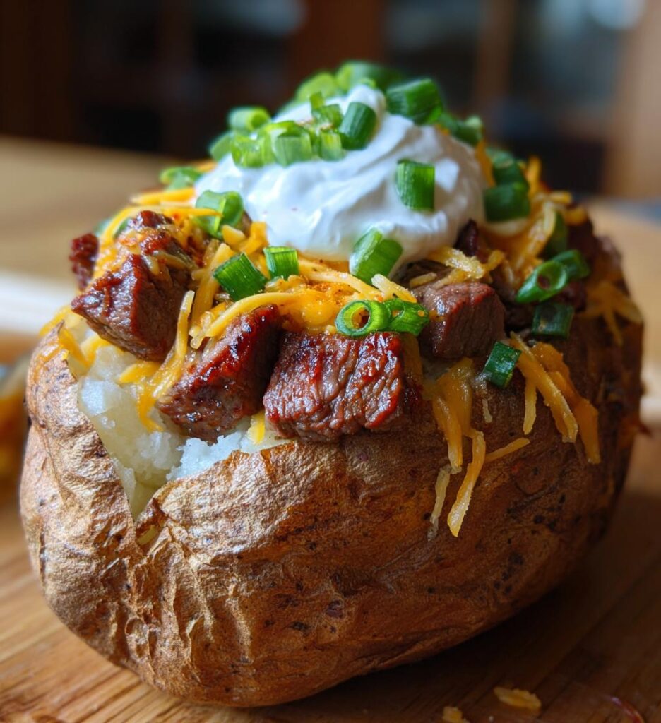 Loaded Baked Potato with Steak Bites