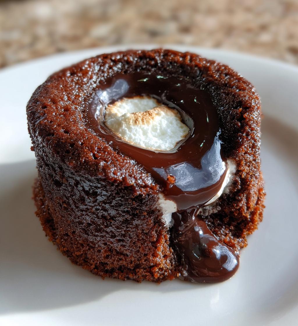 Mini Chocolate Cakes with Marshmallow Filling