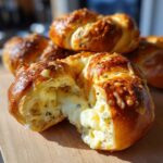 Mozzarella Stuffed Rosemary Parmesan Pretzels