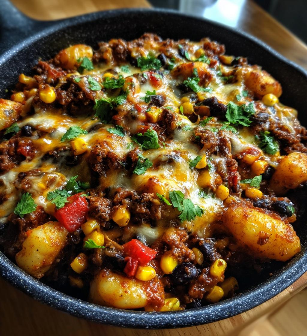 One Pot Taco Gnocchi