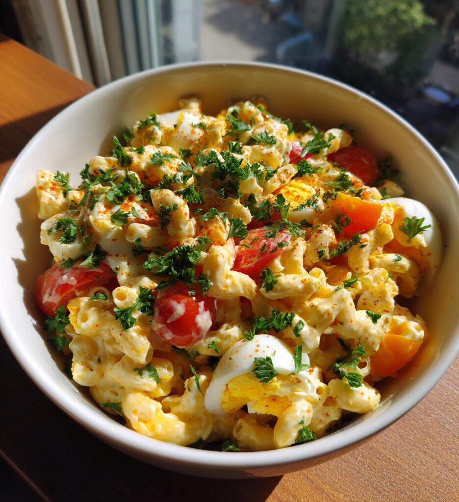 Pasta Salad with Deviled Egg Twist