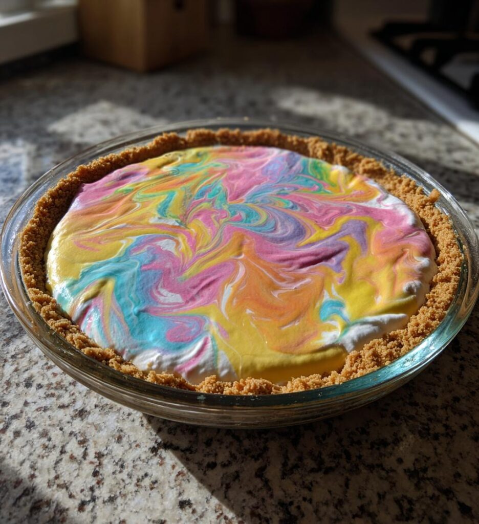 Pastel Easter Swirl Pie Recipe Easy No-Bake Dessert