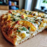 Peach Basil Naan Bread Pizza