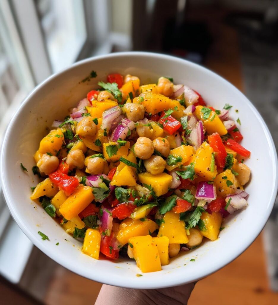 Protein Packed Mango Chickpea Salad