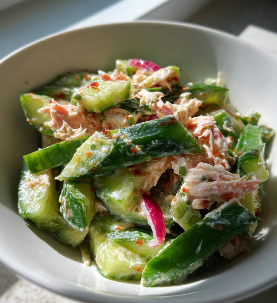 Quick Cucumber Salad with Crab Meat