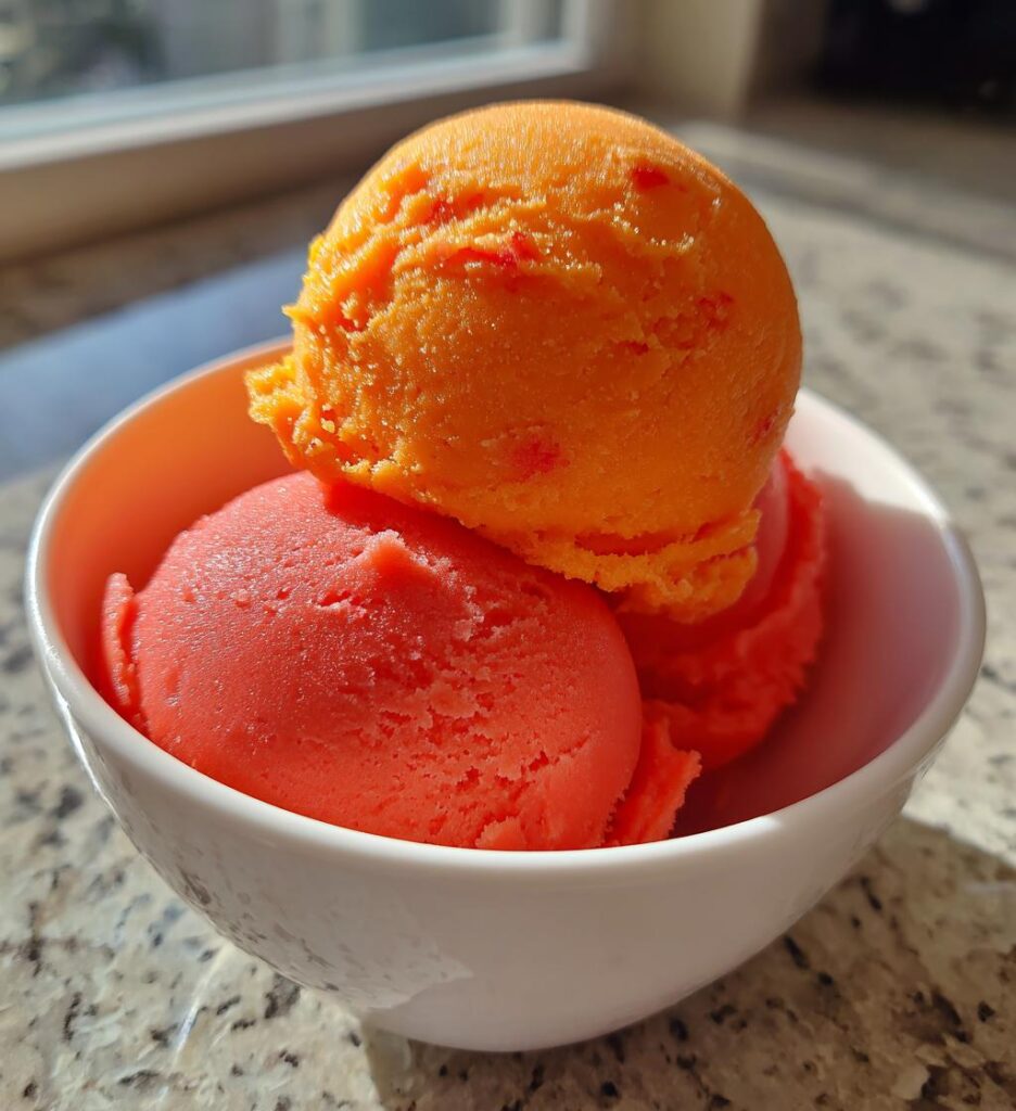 Refreshing Mango Strawberry Sorbet