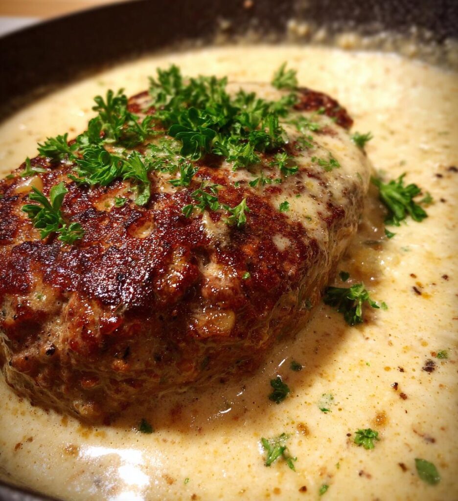 Salisbury Steaks in Horseradish Parmesan Sauce
