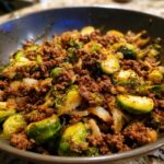 Savory Ground Beef with Brussels Sprouts