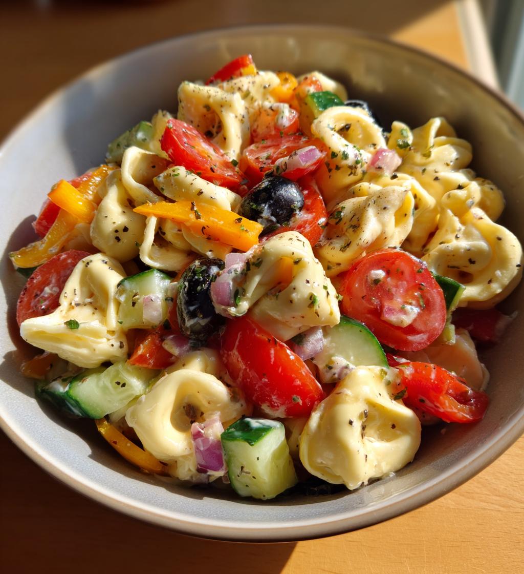 Simple Cold Tortellini Pasta Salad