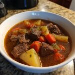 Slow Cooker Savory Potato and Beef Soup